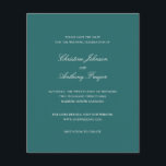 Old Money Teal Classic Wedding Save the Date Flyer<br><div class="desc">This design is part of a timeless wedding invitation suite featuring elegant typography and a classic minimalist layout.   The old money aesthetic is perfect for luxury weddings,  formal events,  and sophisticated celebrations.</div>