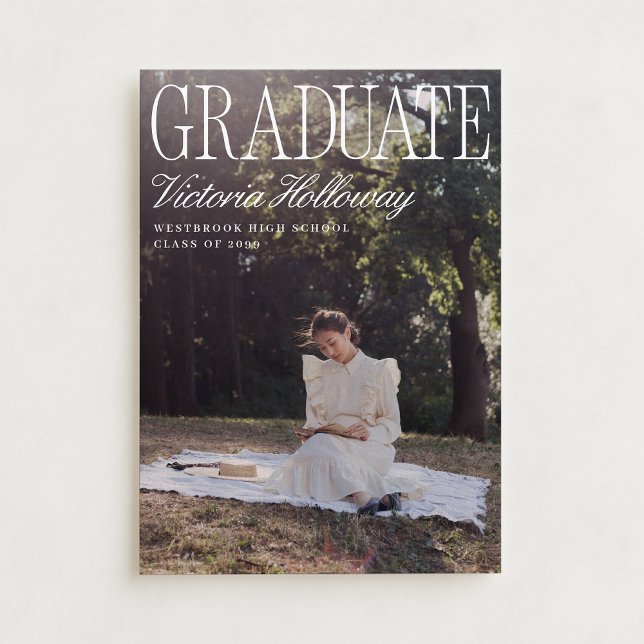 Old Money Two Photo Graduation Announcement  (Creator Uploaded)