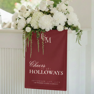 Old Money Wedding Couple Cocktail Hour Bar Banner