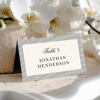 Old Money Wedding Escort Name Card