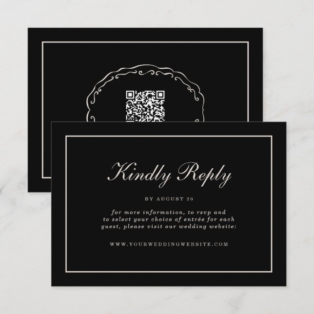Old Money Wedding RSVP Online Enclosure Card (Front/Back)