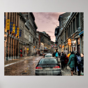 Old Montreal Street Scene Poster