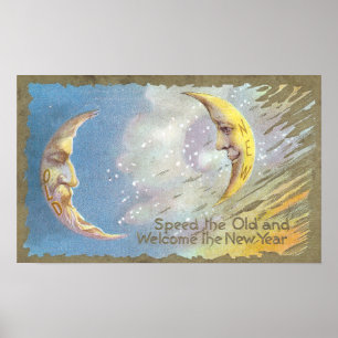 Old Moon and New Moon Poster