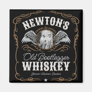 Old Moonshine Whiskey Label ADD PHOTO Family Name Magnet