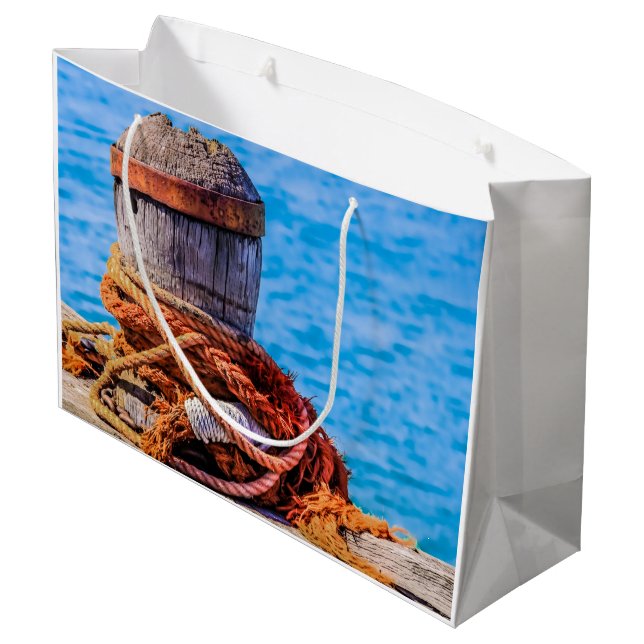 Old Mooring Bollard Large Gift Bag (Back Angled)