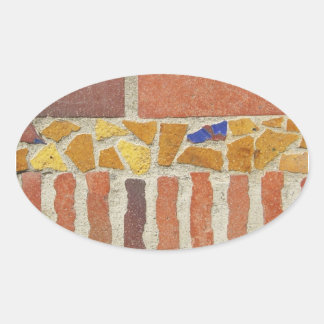 Old Mosaic Oval Sticker