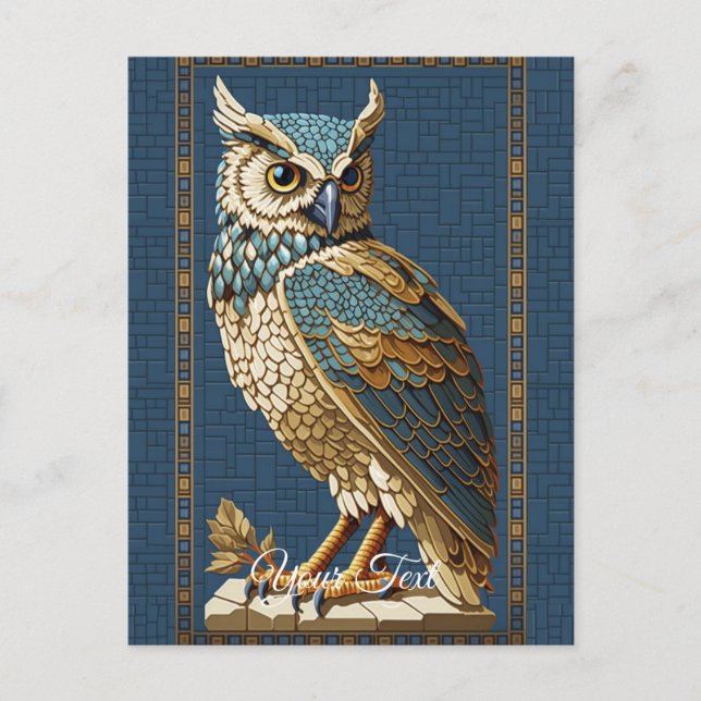 Old Mosaic Owl.  Postcard (Front)