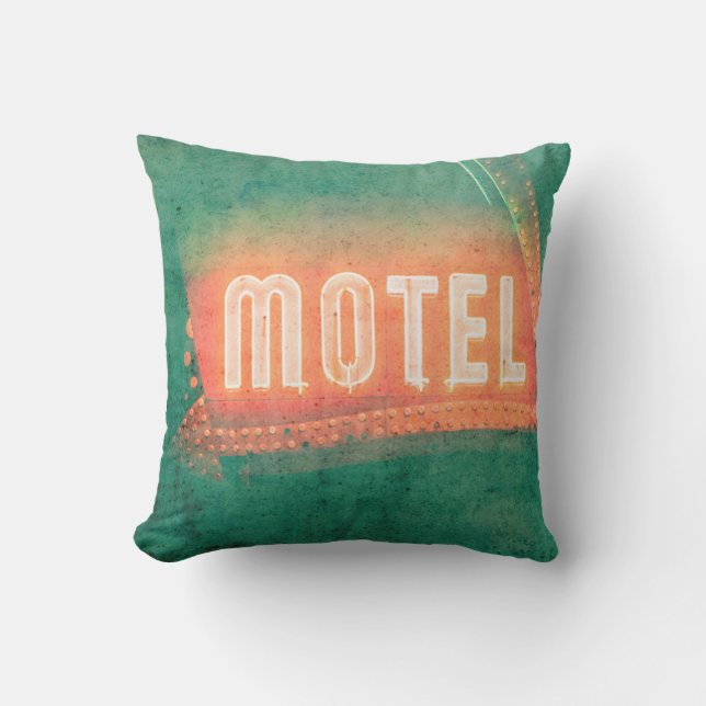 Old Motel Outdoor Pillow (Front)