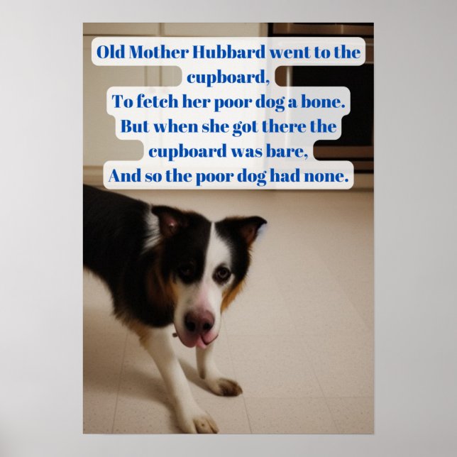  Old mother Hubbard, comic look Poster (Front)