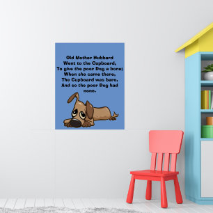 Old Mother Hubbard nursery rhyme Poster
