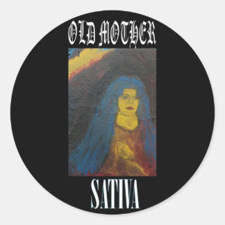OLD MOTHER SATIVA CLASSIC ROUND STICKER