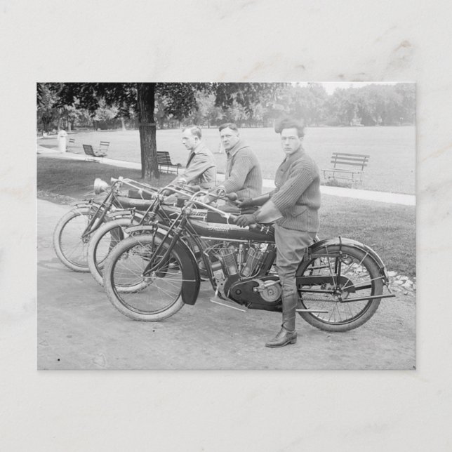 Old motorcycle team Vintage photo Postcard (Front)