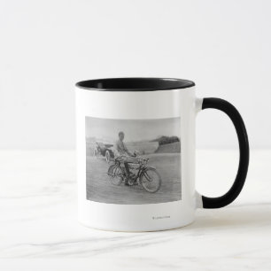 Old Motorcycle with Lantern Headlight Mug