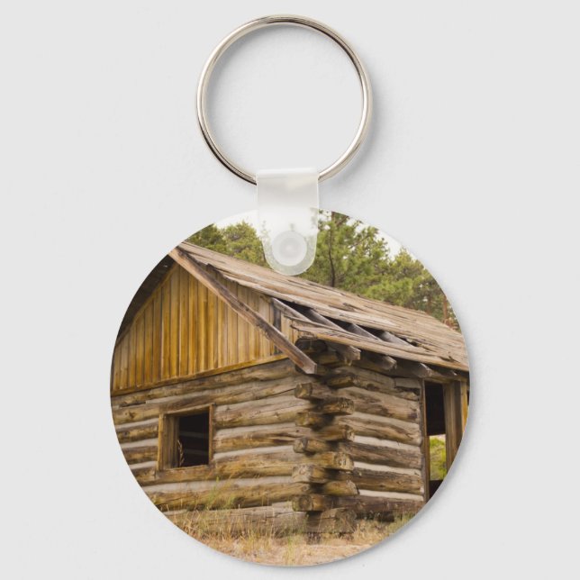 Old Mountain Cabin Keychain (Front)