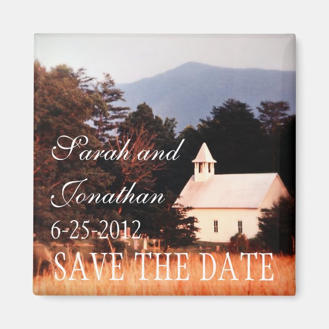 Old Mountain Church Save The Date Magnet (Front)