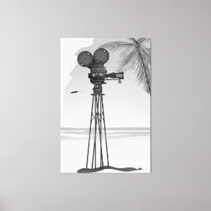 Old Movie time vintage film camera. Canvas Print
