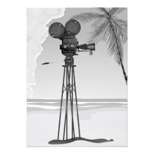 Old Movie time vintage film camera. Photo Print