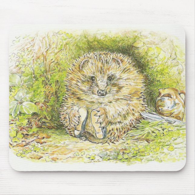 Old Mr Prickly Pin (Hedgehog) (by Beatrix Potter) Mouse Pad (Front)
