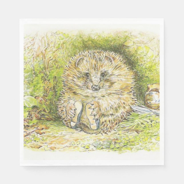 Old Mr Prickly Pin (Hedgehog) (by Beatrix Potter) Napkin (Front)