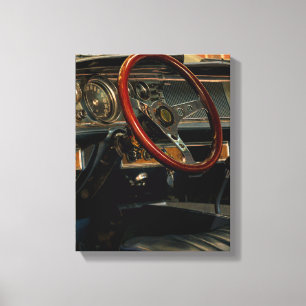 Old Muscle Classic Car Details Driver Drive Canvas Print