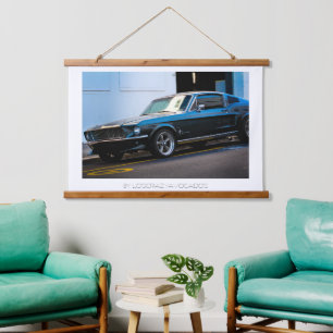 Old Muscle Classic Car Details Driver Drive Hanging Tapestry