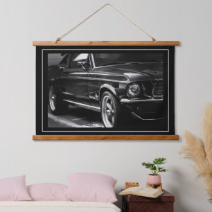 Old Muscle Classic Car Details Driver Drive Hanging Tapestry