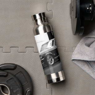 Old Muscle Classic Car Details Driver Drive Water Bottle