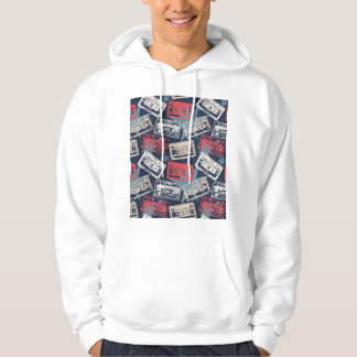 Old Music Cassettes Vintage Seamless Hoodie