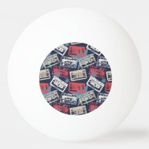 Old Music Cassettes Vintage Seamless Ping Pong Ball