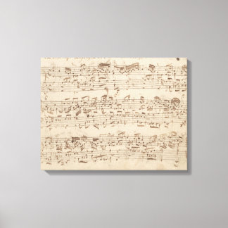 Old Music Notes - Bach Music Sheet Canvas Print