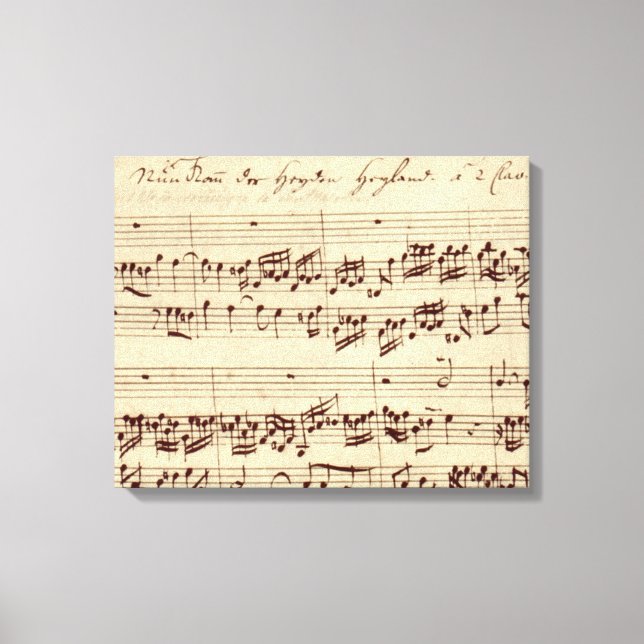 Old Music Notes - Bach Music Sheet Canvas Print (Front)