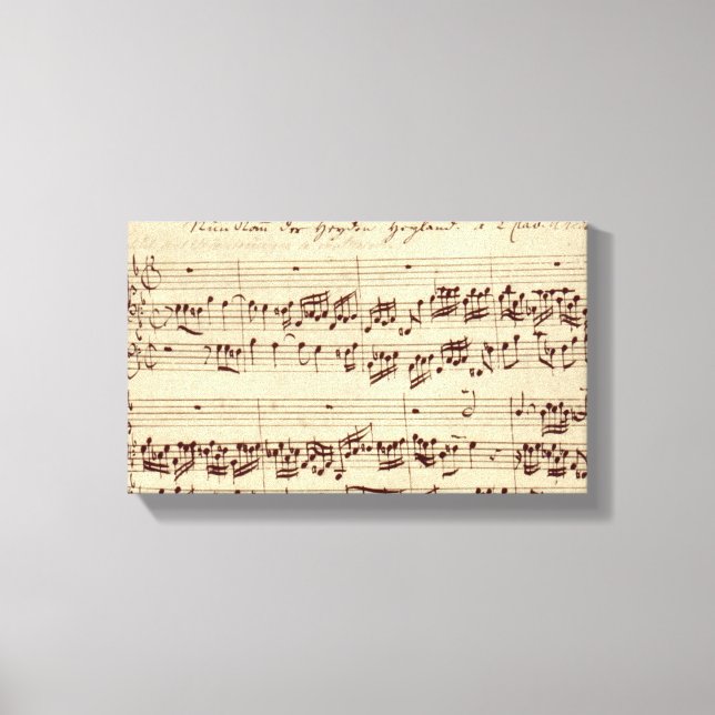 Old Music Notes - Bach Music Sheet Canvas Print (Front)