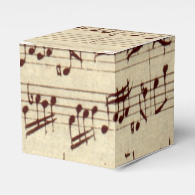 Old Music Notes - Bach Music Sheet Favor Box (Front Side)