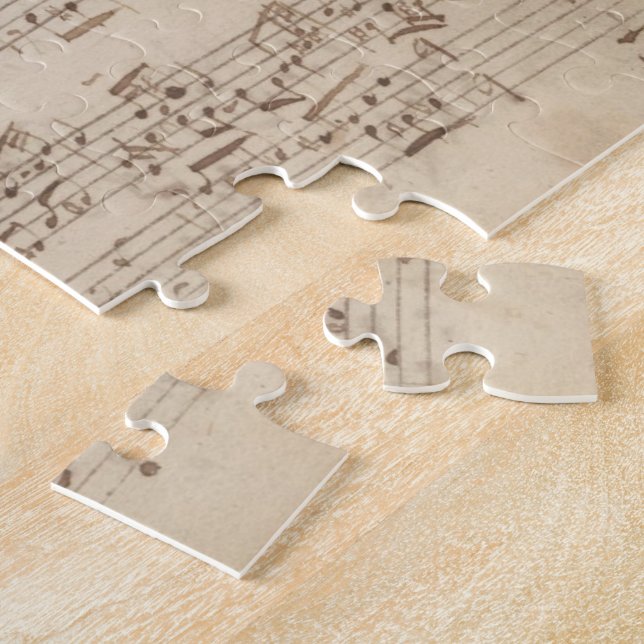 Old Music Notes - Bach Music Sheet Jigsaw Puzzle (Side)