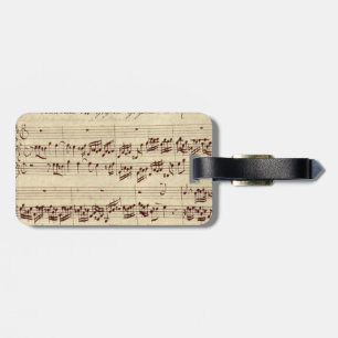 Old Music Notes - Bach Music Sheet Luggage Tag