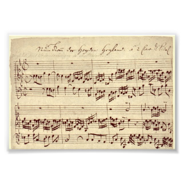 Old Music Notes - Bach Music Sheet Photo Print (Front)