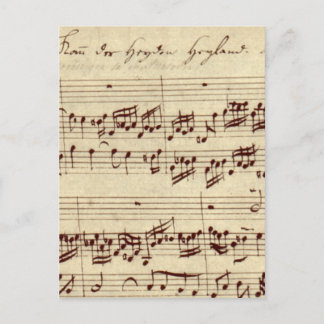 Old Music Notes - Bach Music Sheet Postcard