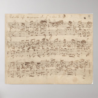 Old Music Notes - Bach Music Sheet Poster