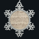 Old Music Notes - Bach Music Sheet Snowflake Pewter Christmas Ornament<br><div class="desc">Old music sheet of Johann Sebastian Bach. Original musical notation of this famous classical composer.</div>
