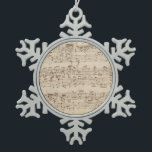 Old Music Notes - Bach Music Sheet Snowflake Pewter Christmas Ornament<br><div class="desc">Old music sheet of Johann Sebastian Bach. Original musical notation of this famous classical composer.</div>