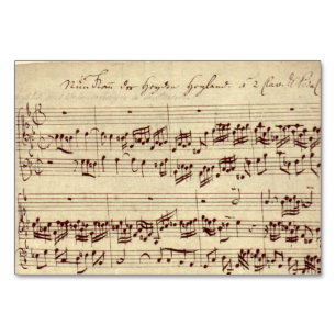 Old Music Notes - Bach Music Sheet Table Number