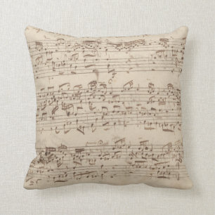 Old Music Notes - Bach Music Sheet Throw Pillow