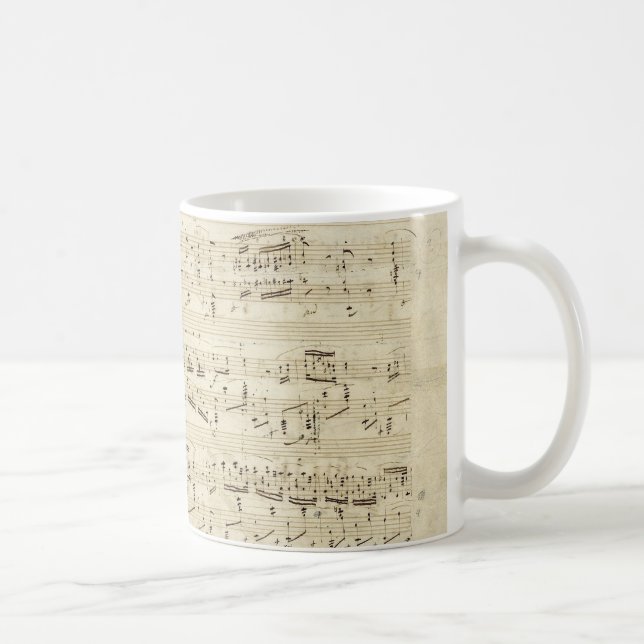 Old Music Notes - Chopin Music Sheet Coffee Mug (Right)