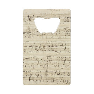 Old Music Notes - Chopin Music Sheet Credit Card Bottle Opener