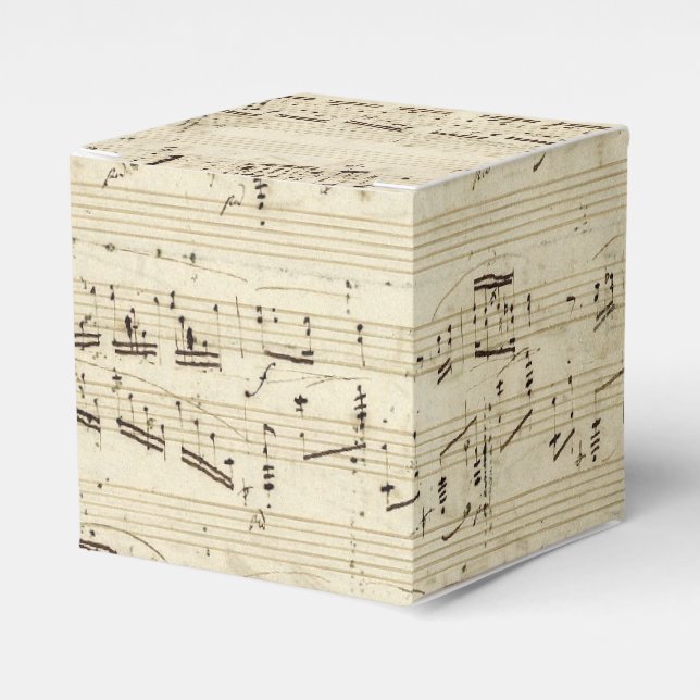 Old Music Notes - Chopin Music Sheet Favor Box (Front Side)