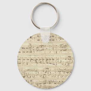 Old Music Notes - Chopin Music Sheet Keychain