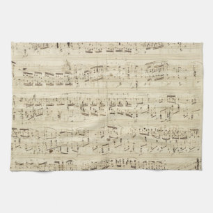Old Music Notes - Chopin Music Sheet Kitchen Towel