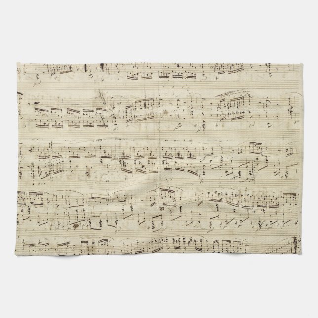 Old Music Notes - Chopin Music Sheet Kitchen Towel (Horizontal)