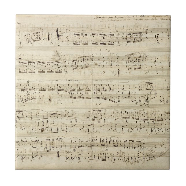 Old Music Notes - Chopin Music Sheet Tile (Front)
