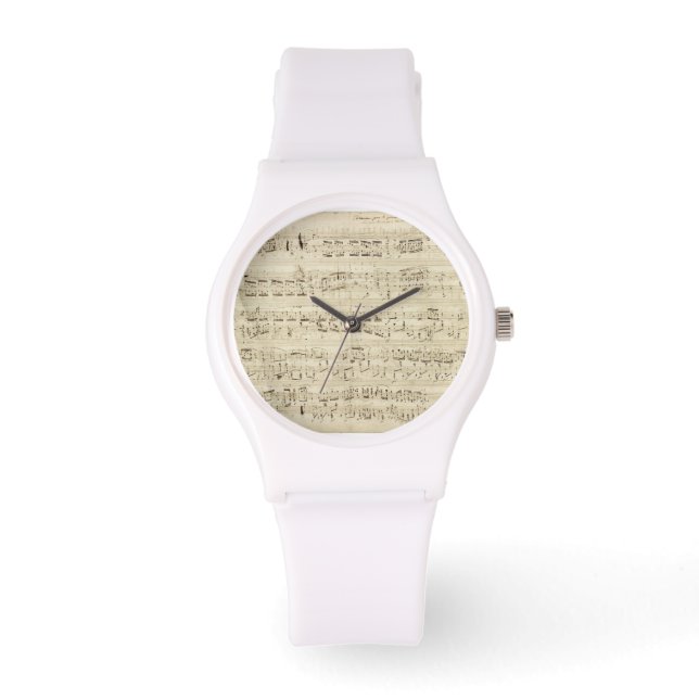 Old Music Notes - Chopin Music Sheet Watch (Front)